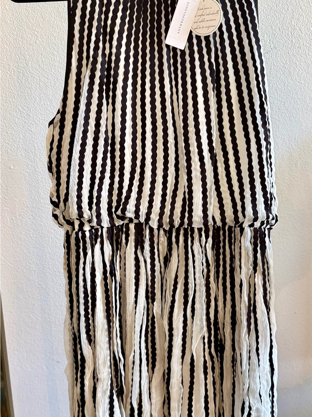 Black and White Striped Sleeveless Dress